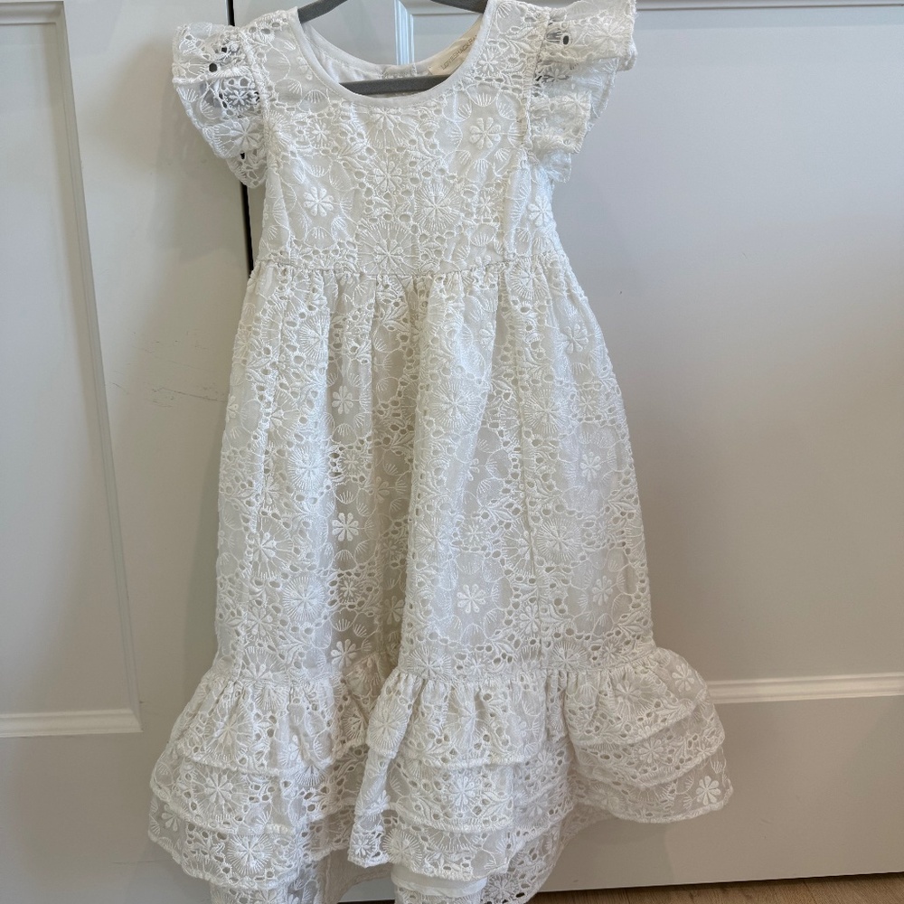 Girls LoveShackFancy White Lace Dress